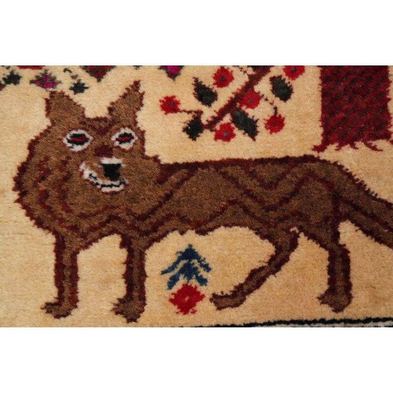 Hand Knotted Oriental 100% Wool Carpet Traditional Medallion Red Ardebil Area Rug - 4' 11'' X 3' 7''
