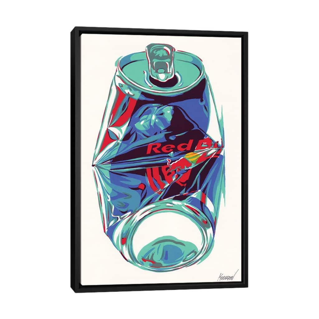 iCanvas "Crashed Red Bull Can" by Vitali Komarov Framed Canvas Print