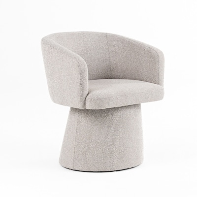 24 Inch Accent Dining Chair, Cushioned Seat and Windsor Back, Gray Linen