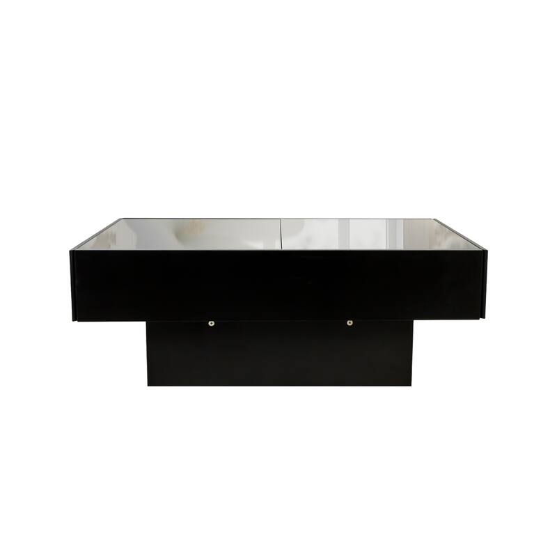 Extendable Coffee Table with Storage, Wood Center Table for Living Room, Rectangular Coffee Tables with Sliding Tabletop
