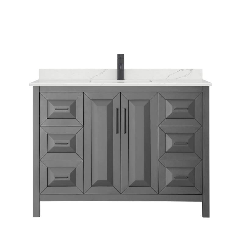 Daria 48-inch Single Vanity, Single Hole Quartz Top