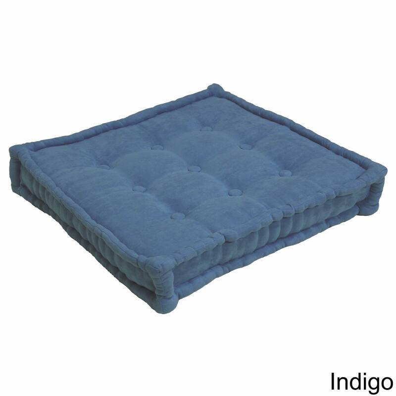 25-inch Microsuede Square Tufted Floor Pillow