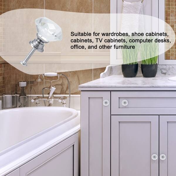 Shop Crystal Knobs Aluminum Alloy Base Round Shaped Knob Drawer