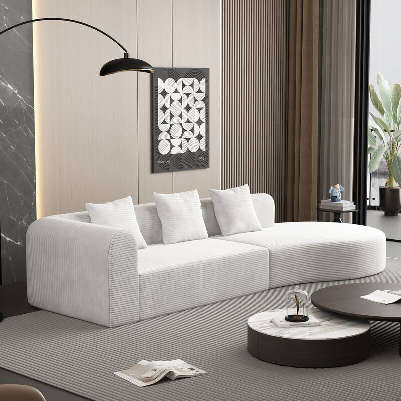 123*37 inch extra large deep modular sofa, cloud sofa 4-person sofa, can sit or lie down, living room corduroy modular s