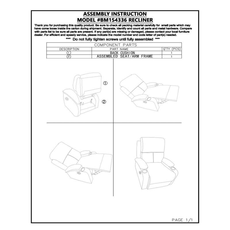 Rosia Homely Recliner , Gray Linen