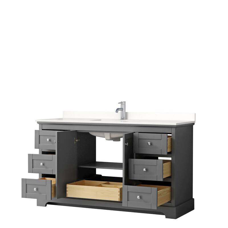 Avery 60-inch Single Vanity, Quartz Top
