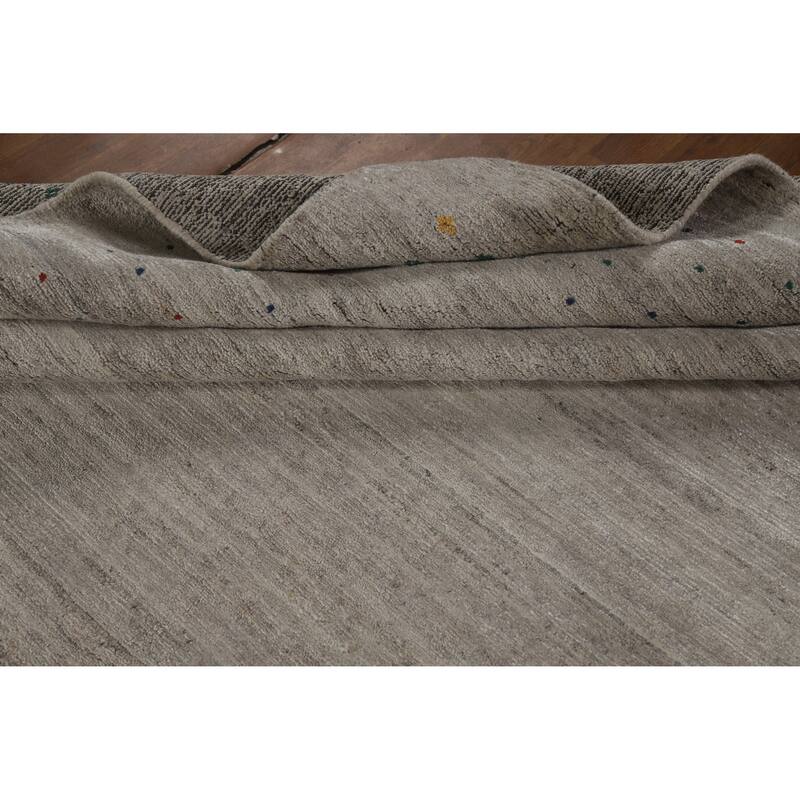 Hand Knotted Oriental 100% Wool Carpet Tribal Tribal Beige & Ivories Gabbeh Area Rug - 12' 2'' X 8' 11''