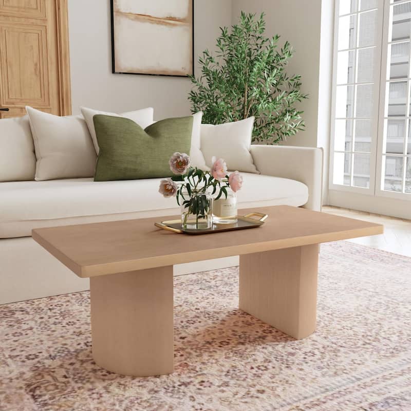 Half Moon Mango Wood Coffee Table by East at Main - Natural