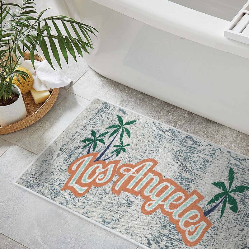 SussexHome Non-Skid Ultra-Thin Area Rugs for Laundry Room, Entryway, Bathroom and Kitchen - Washable Multipurpose Floor Mat