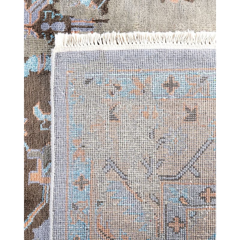 Ikat One-of-a-Kind Hand-Knotted Area Rug - Gray, 8' 1" x 10' 2" - 8' 1" x 10' 2"