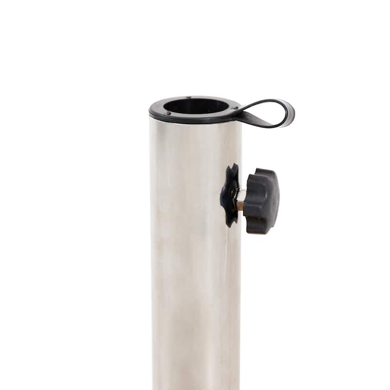 Ralph Outdoor Acacia Wood and Stainless Steel Outdoor 33lb Circular Umbrella Base by Christopher Knight Home
