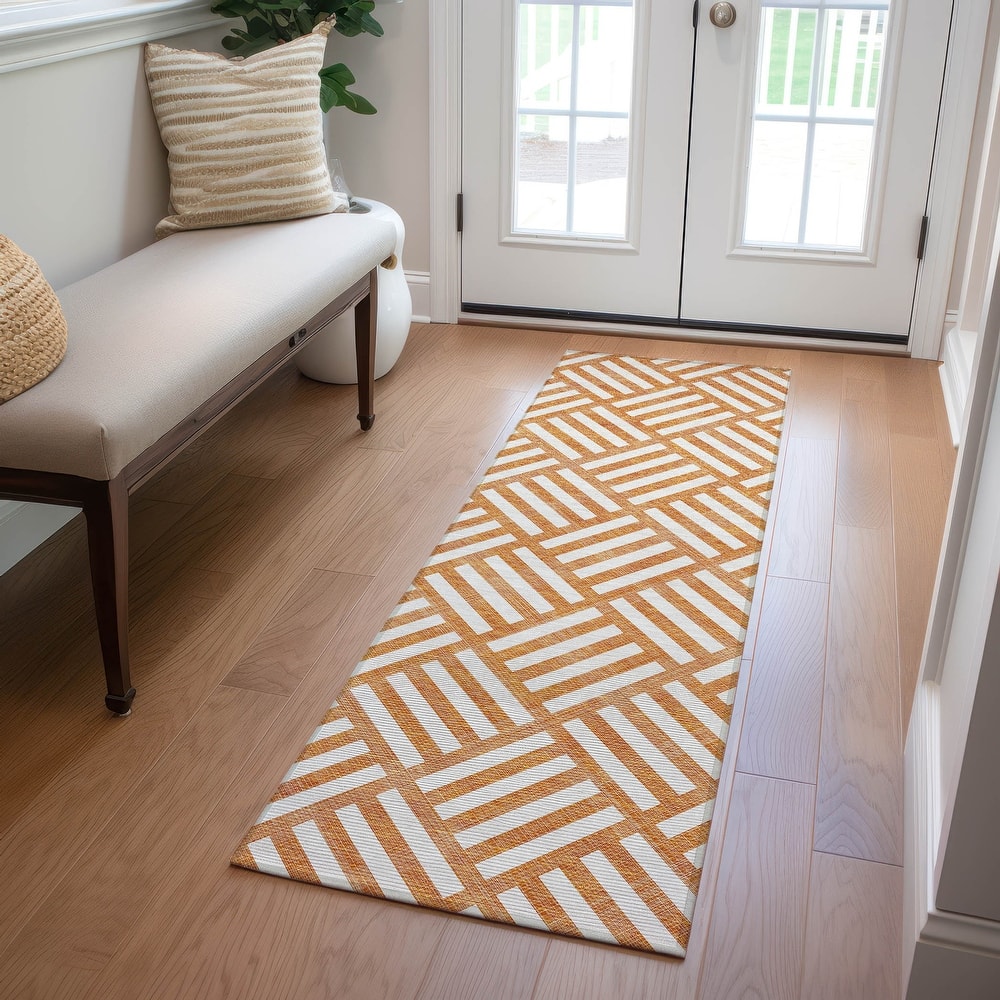 Machine Washable Indoor/ Outdoor Chantille Geo Modern Rug