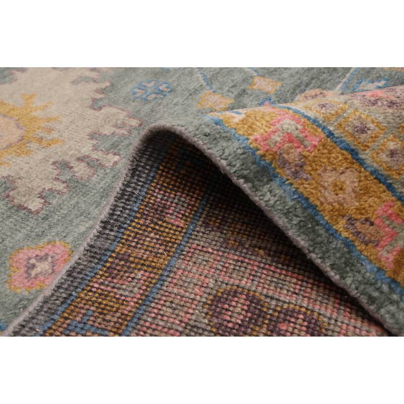 ECARPETGALLERY Hand-knotted Modern Oushak Dark Teal Wool Rug - 7'11 x 9'11