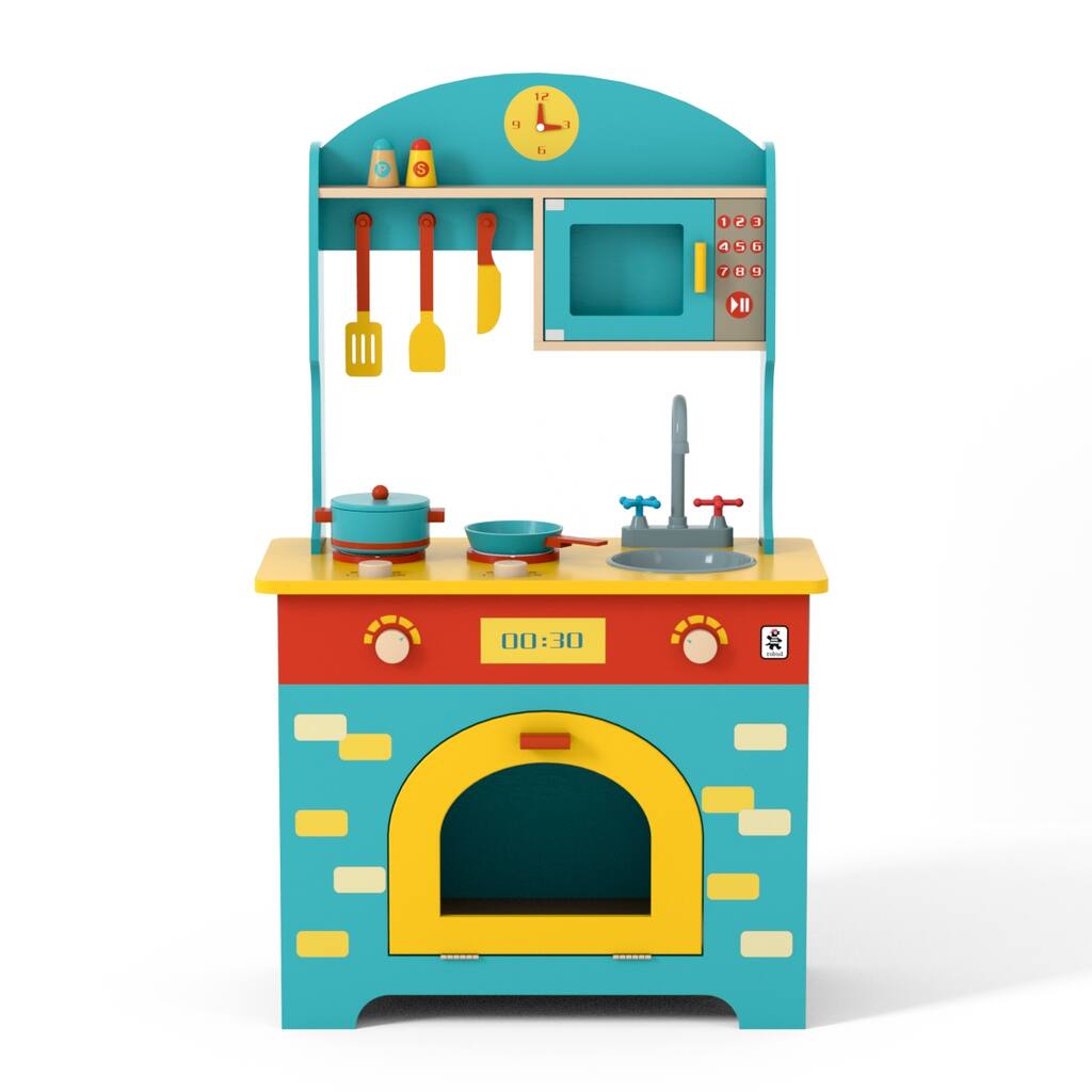 Wooden Play Kitchen Set for Kids Toddlers,Toy Gift