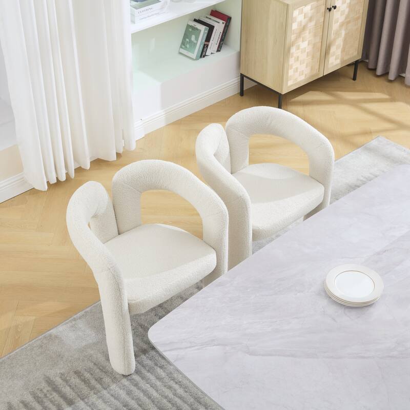 Contemporary Designed Fabric Upholstered Accent/Dining Chair /Barrel Side Chairs Kitchen Armchair set of 2