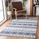 preview thumbnail 4 of 53, SAFAVIEH Augustine Serap Contemporary Cotton Rug 8' x 10' - Navy/Creme - Rectangle
