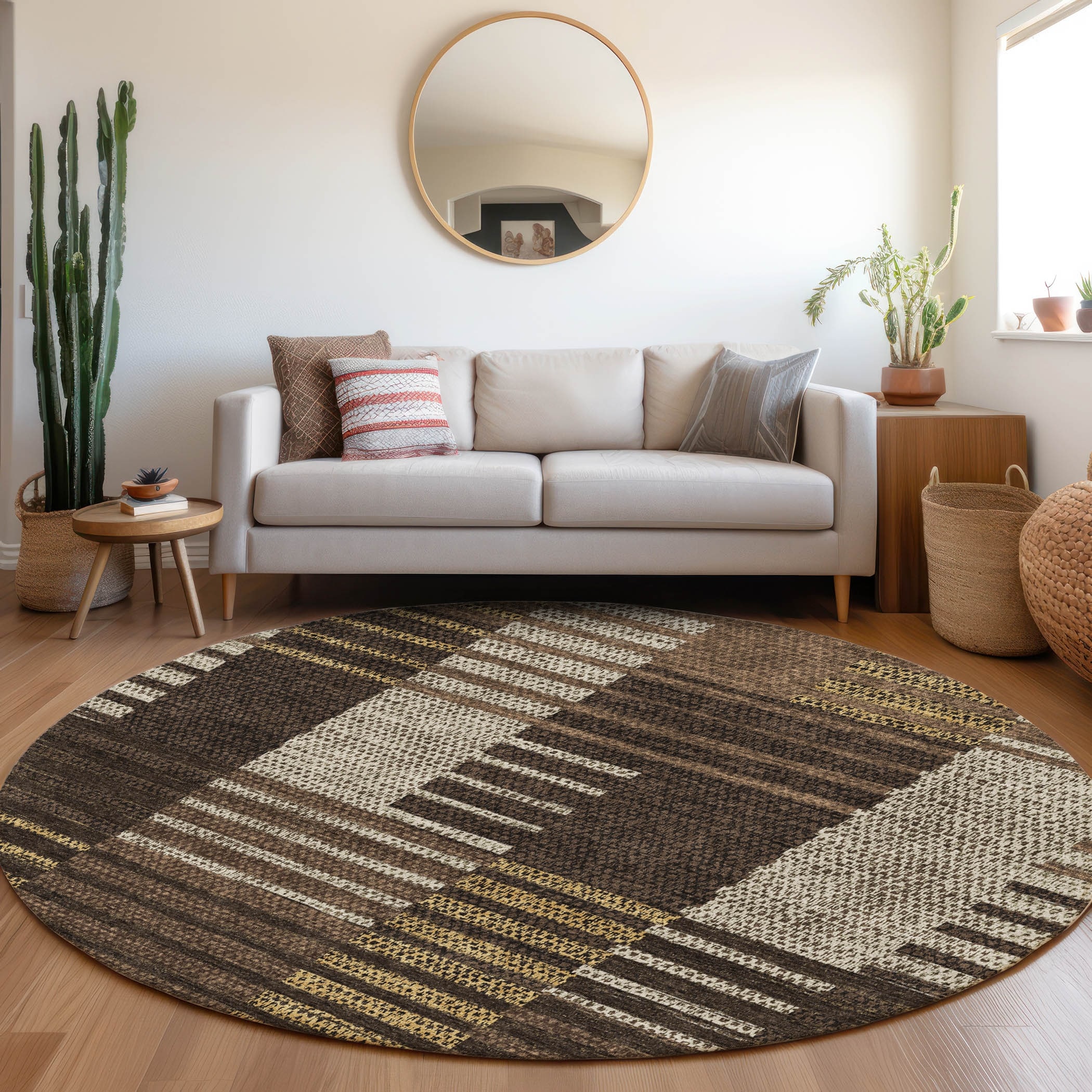 Premium Washable Super Soft Geo Stripe Mayfield Rug