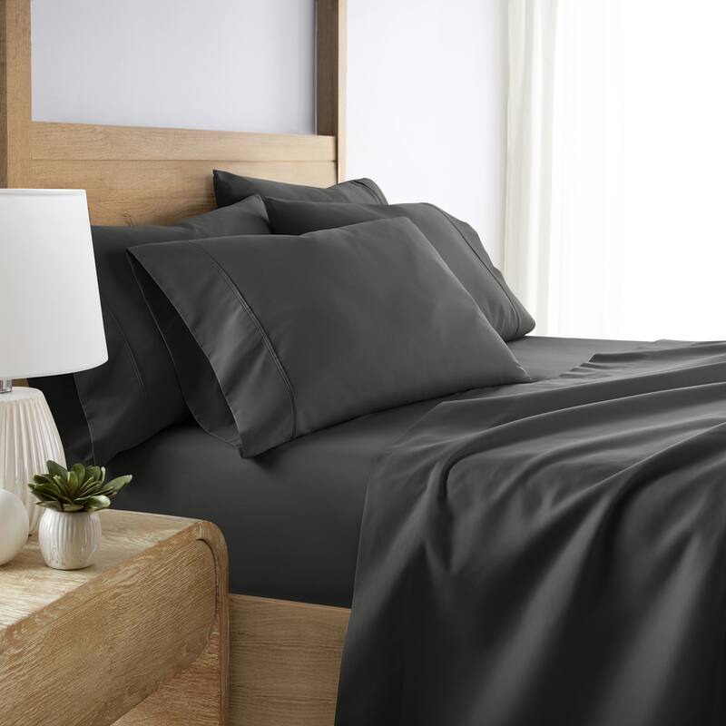 Becky Cameron Double Brushed Deep Pocket 6 Piece Sheet Set - Twin - Grey