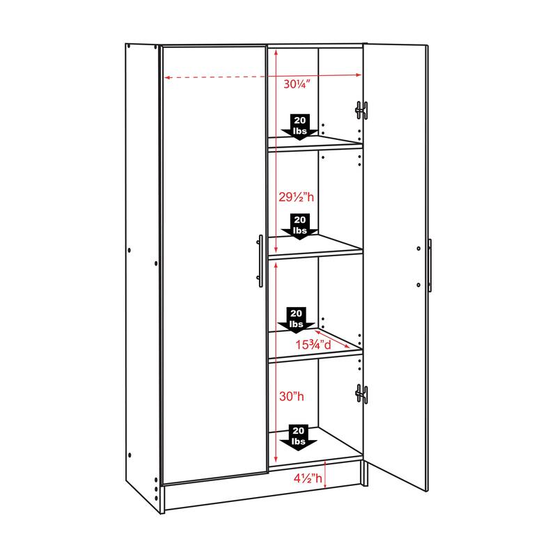 Prepac 'Winslow Elite' 32-inch Brown Storage Cabinet - 32 Inch - 32 Inch