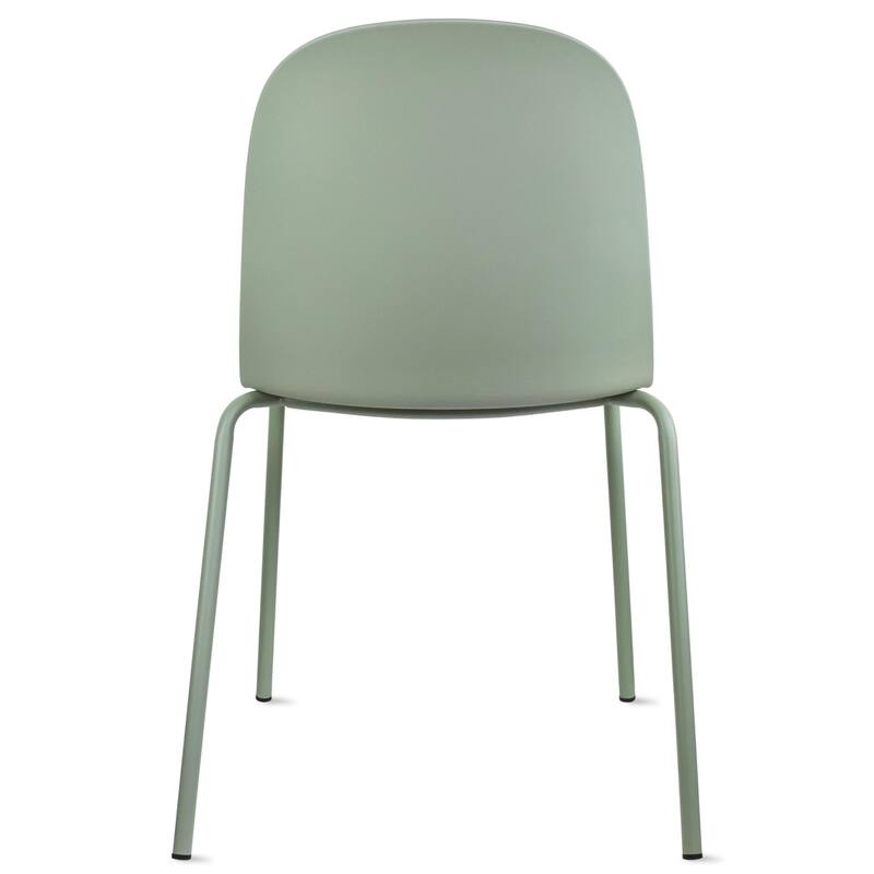 Set of 2 Plastic Eiffel Molded Shell Retro Dining Chairs Accent For Living Room Kitchen Chrome Desk Designer Office