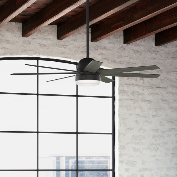 slide 2 of 28, Hunter 60" WiFi Phenomenon Ceiling Fan w/LED Light, Wall Control - Windmill - SMART FAN! ENERGY STAR! Matte Black
