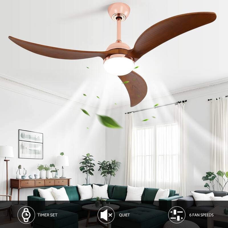 Sofucor 18" Wood Beaded Ceiling Fan with Light & Remote,Flush Mount Chandelier Fan with 6-Speed Reversible Caged Ceiling Fan