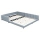 preview thumbnail 8 of 13, Queen Size & Twin XL Size Upholstered Platform Bed, PU Leather Mother & Child Bed, Convertible for Two Separate Beds, Gray