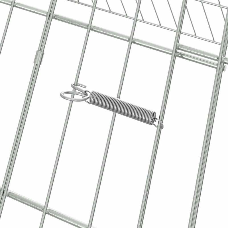 vidaXL Rabbit Cage Silver 215 x 100 x 85 cm Galvanised Steel