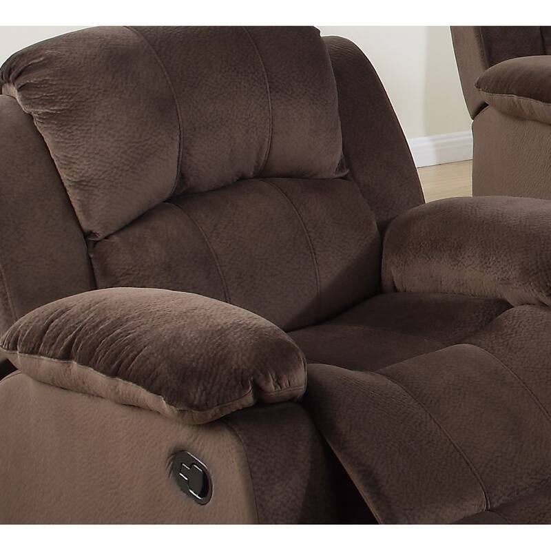 Motion Recliner Chair 1pc Rocker Recliner Couch Living Room Furniture Chocolate Padded Suede Metal Reclining