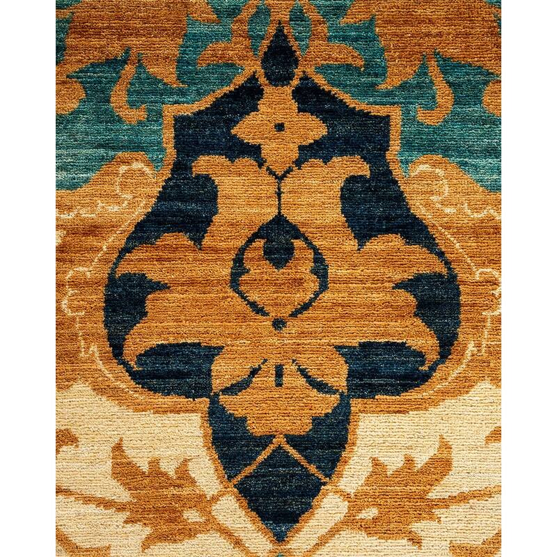Overton Hand Knotted Wool Vintage Inspired Modern Contemporary Eclectic Ivory Area Rug - 8' 3" x 10' 6"