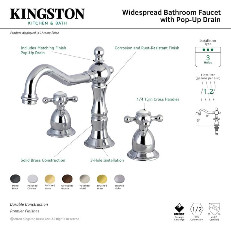Kingston Brass Heritage 8 in. Widespread Bathroom Faucet