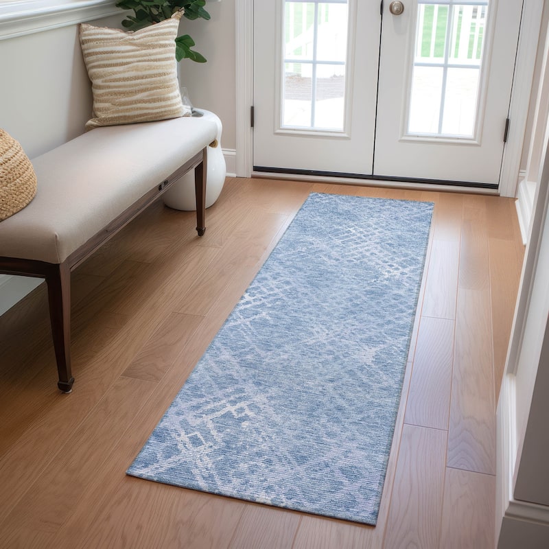 Machine Washable Indoor/ Outdoor Chantille Vintage Trellis Rug