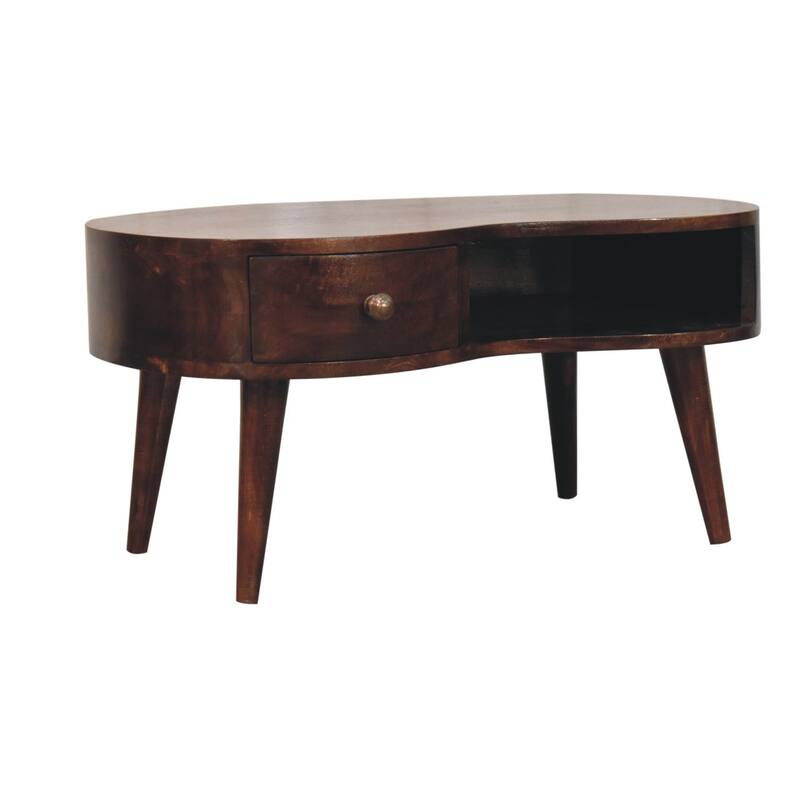 Artisan Furniture Solid Wood California Walnut Wave Coffee Table
