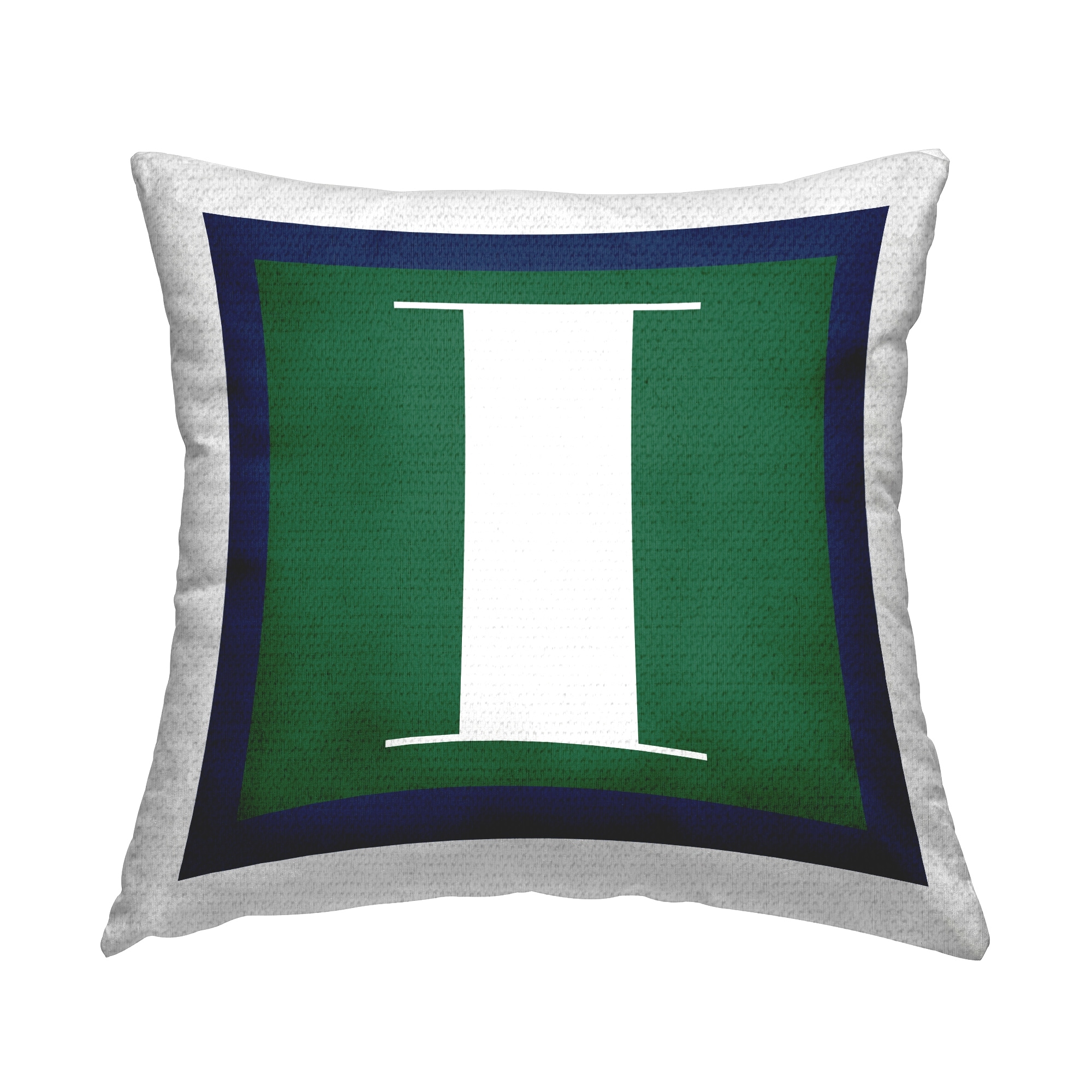 Stupell Green Initial Letter Printed Outdoor Throw Pillow Design by Lil' Rue