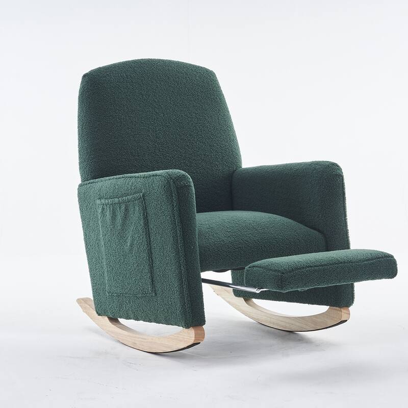 Modern Nursery Rocking Chair With Adjustable Footrest