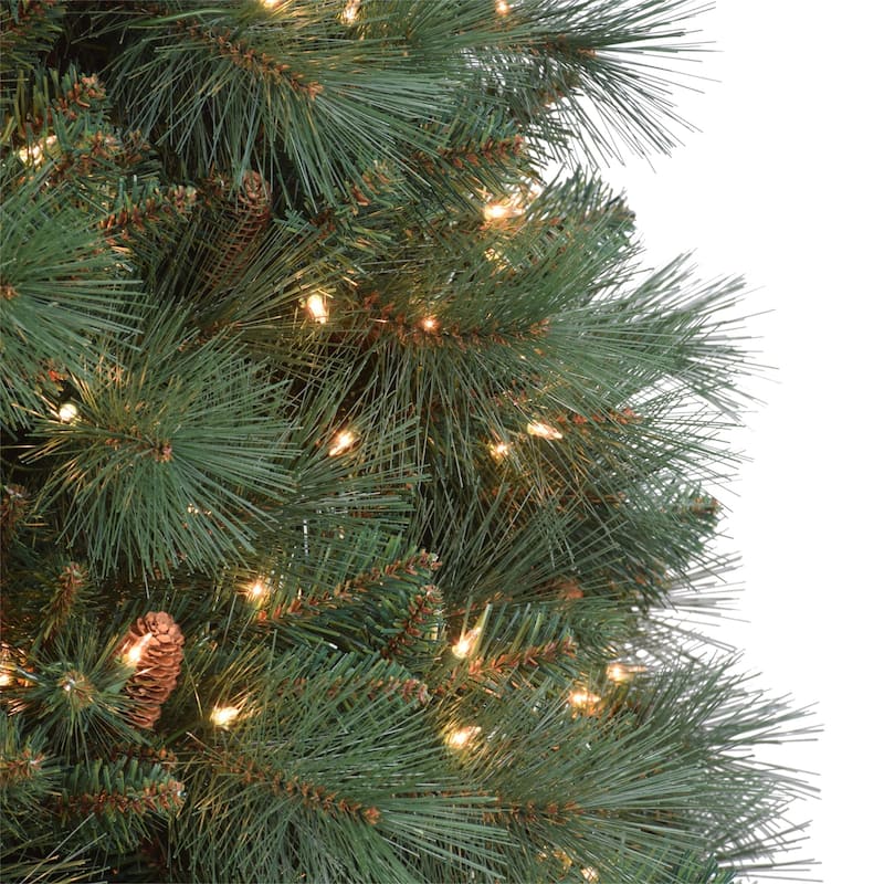 Pre-lit Medium Traditional Pine Artificial Christmas Tree - 7.5’ - Clear Lights - 7.5 Foot