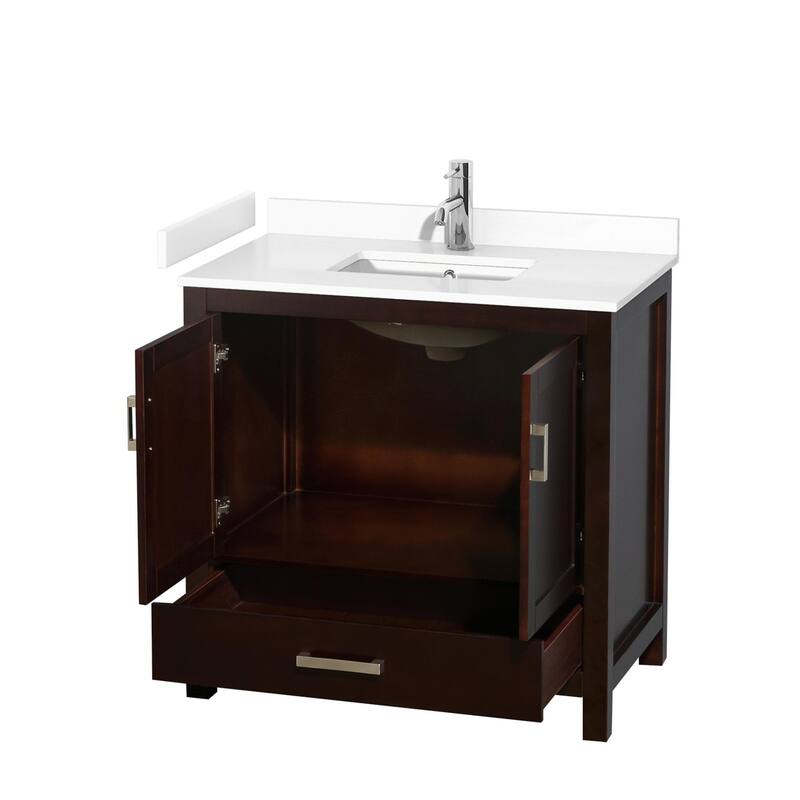 Wyndham Collection Sheffield 36" Single Bathroom Vanity, Carrara