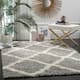 SAFAVIEH Dallas Shag Giusy Trellis 1.5-inch Thick Rug - 3' x 5' - Grey/Ivory