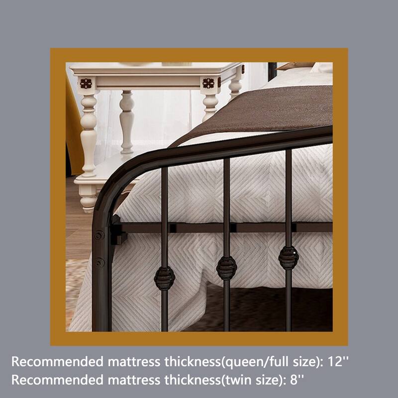 Aufank Platform Metal Bed Frame, Iron Slat, Easy Assembly
