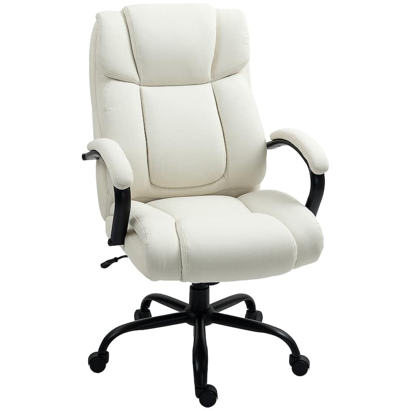 Vinsetto Big and Tall Executive Office Chair High Back Computer Desk Chair Ergonomic Swivel Chair with Linen Fabric