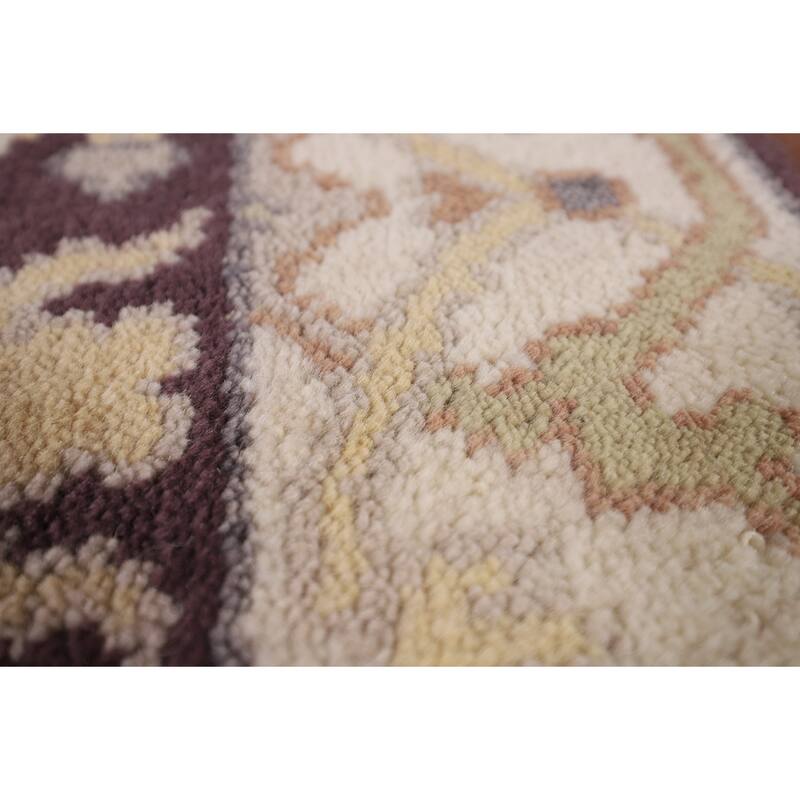 Oushak Indian Runner Rug Hand-Knotted Transitional Wool Carpet - 2'6" x 9'11"