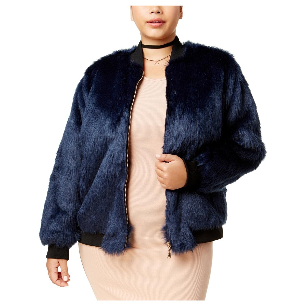 Shop Say What Womens Plus Bomber Jacket Winter Faux Fur 2x