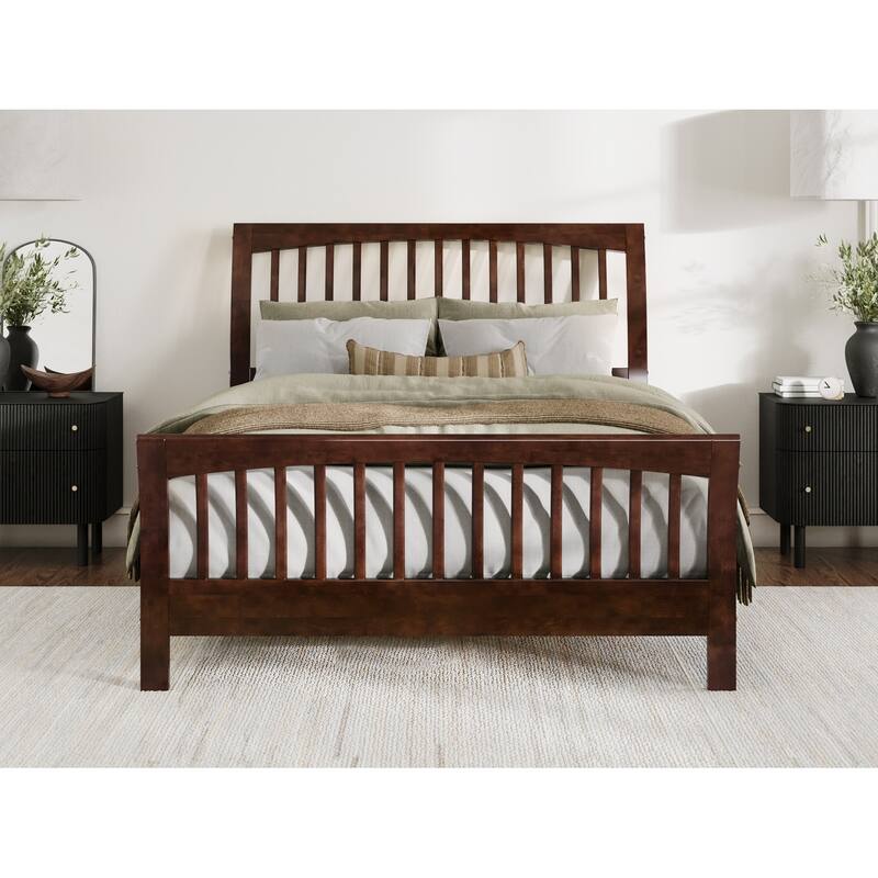 AFI Orleans Solid Wood Low Profile Platform Bed with Matching Footboard