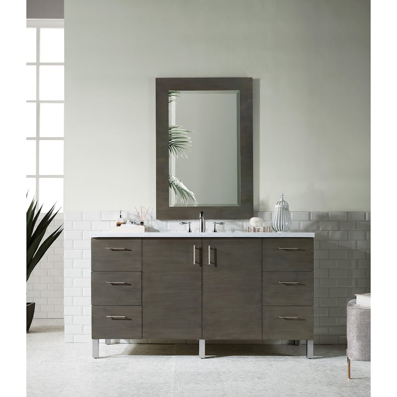 James Martin Vanities Metropolitan 60" Single Vanity, Silver Oak