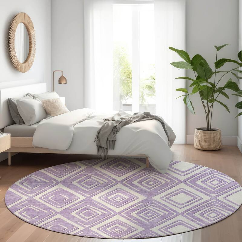 Machine Washable Indoor/ Outdoor Chantille Contemporary Diamonds Rug