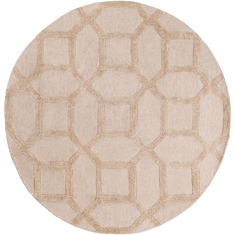 Livabliss Transitional Arise Trellis Area Rug - 6' x 6' Round - Ivory