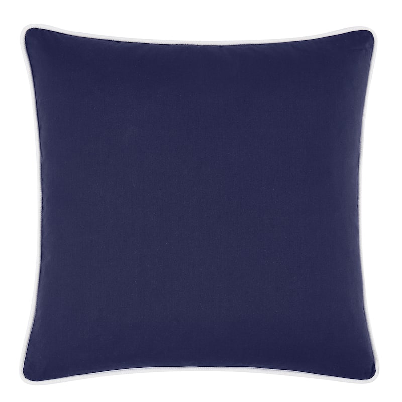 Brooklyn Loom Solid Contrast Piped Decorative Pillow - Navy/White - 20x20