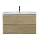 preview thumbnail 79 of 169, CASAINC Floating Bathroom Vanity with Resin Top Basin and Soft Closing Drawers 36 in - Natural Oak