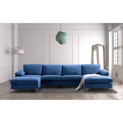 Convertible Sectional Sofa with Metal Legs