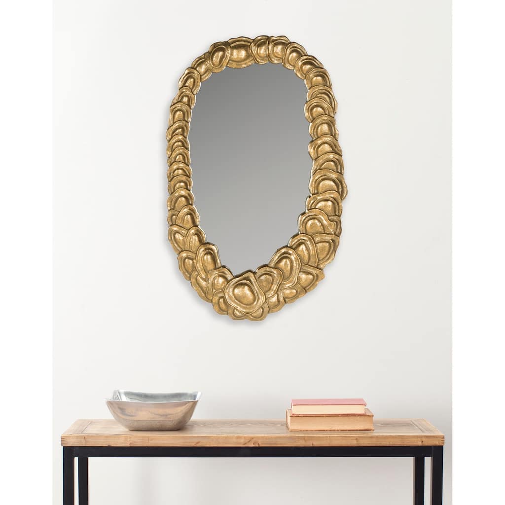 SAFAVIEH Samatha Antique Gold 23-inch Decorative Mirror - 14.3" x 1" x 23" - 14Wx1Dx23H